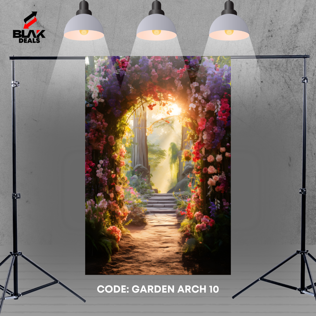 Garden Arc Floral Family Maternity Couple  Wedding Photography Backdrop Photoshoot | BLAK Deals