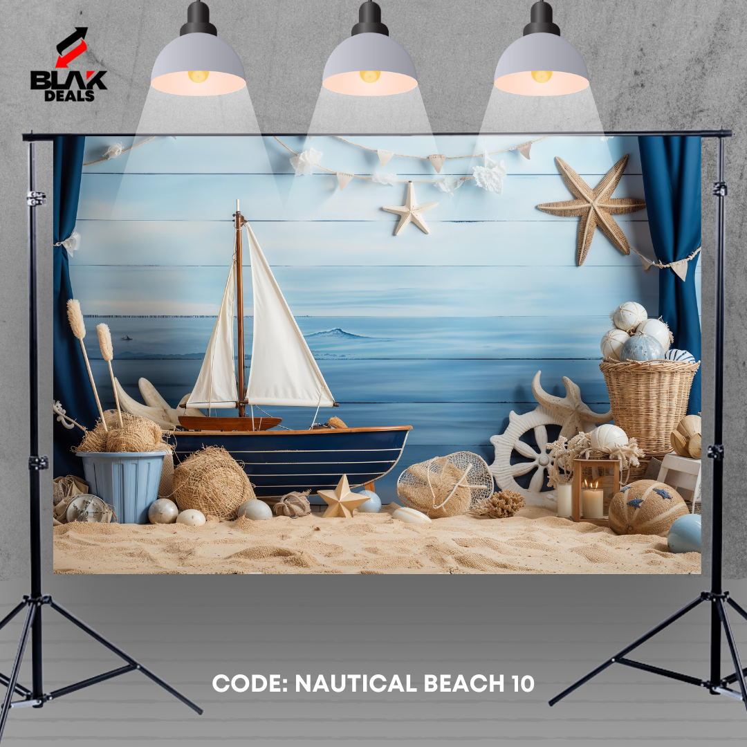 Nautical Beach Sailor Kids Newborn Toddler Photography Backdrop Photoshoot | BLAK Deals