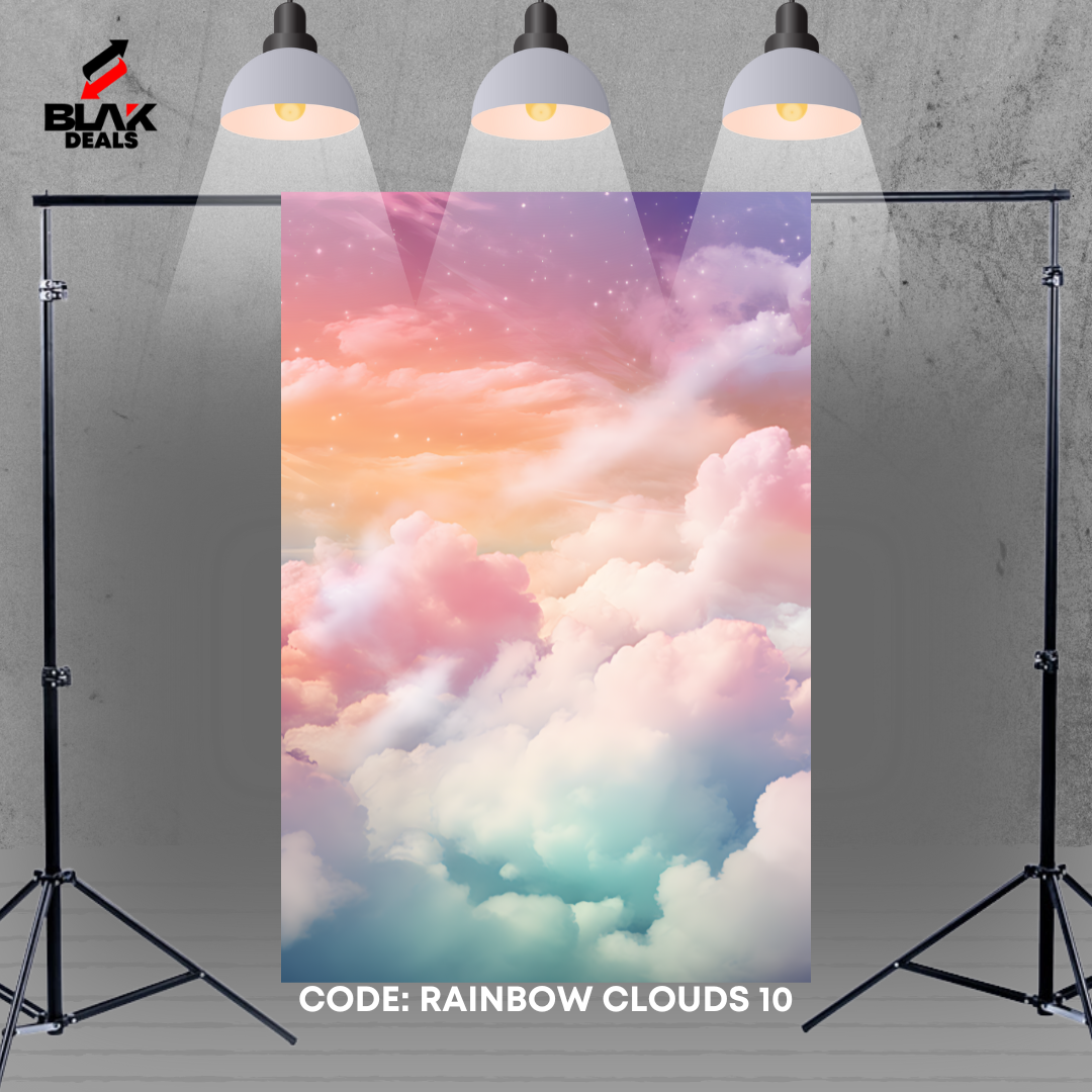Rainbow Clouds Heaven Maternity Portrait Photography Backdrop Photoshoot | BLAK Deals