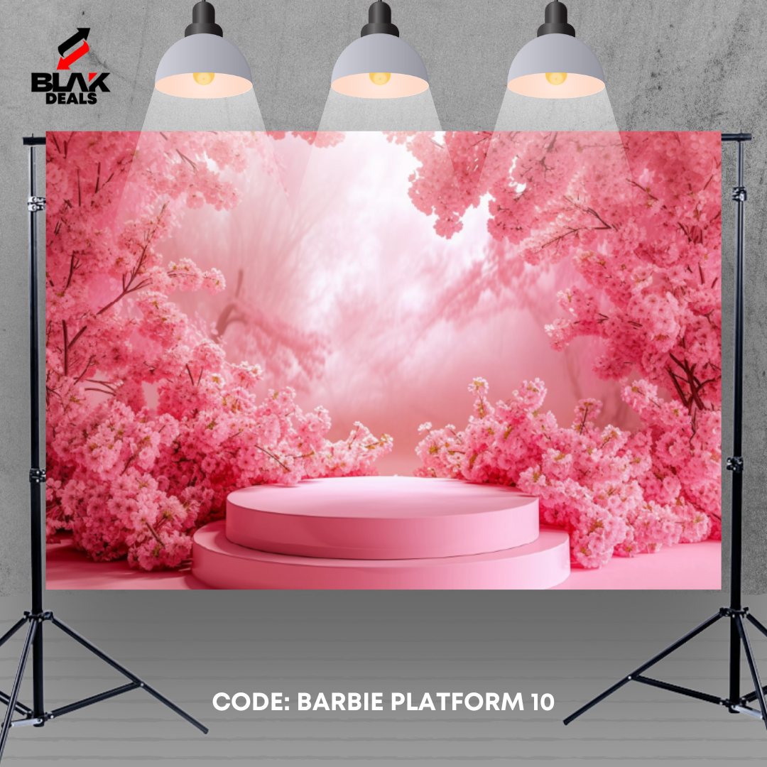 Barbie Pink Platform Kids Newborn Toddler Portrait Photography Backdrop Photoshoot | BLAK Deals