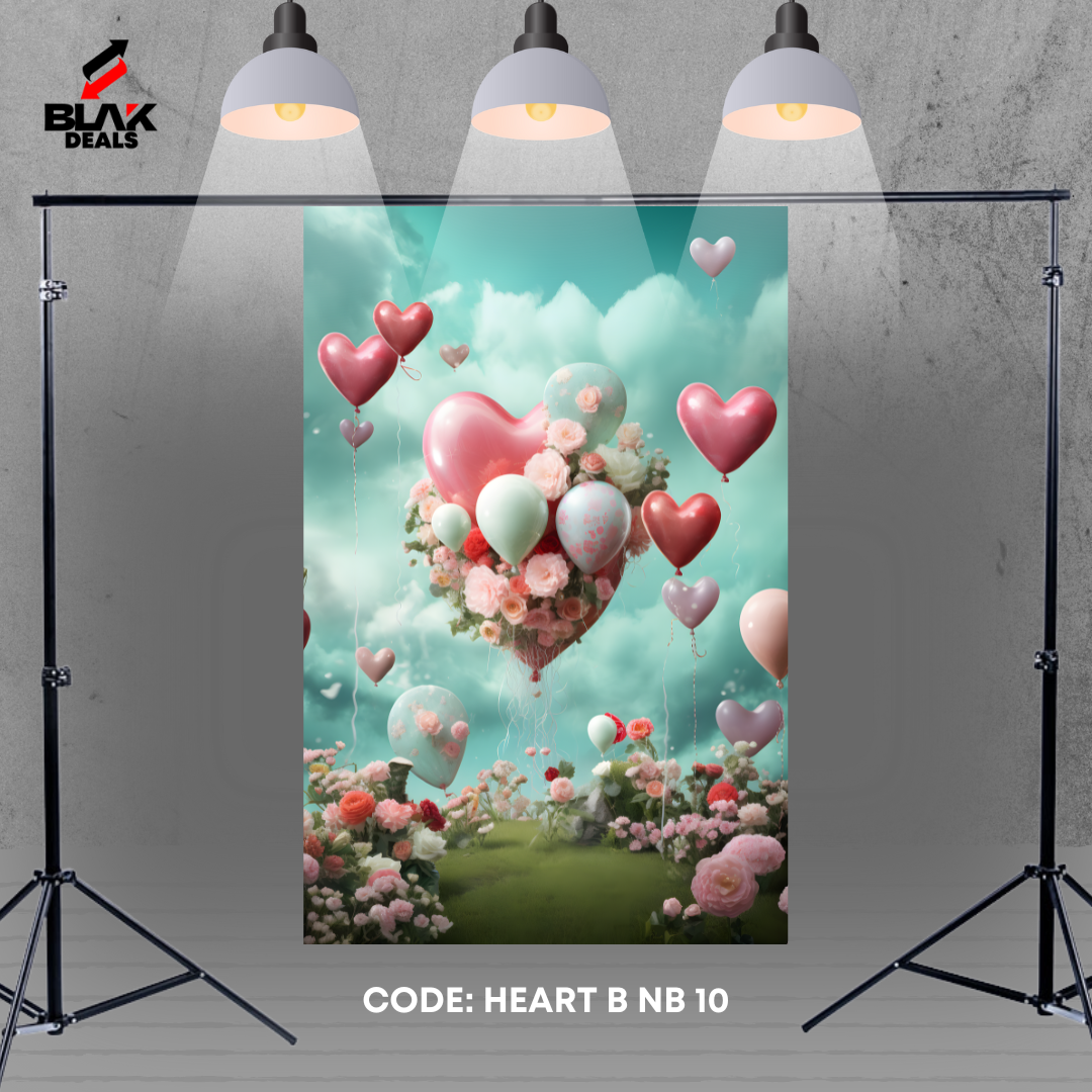 Heart Balloon Family Maternity Couple Valentines Photography Backdrop Photoshoot | BLAK Deals