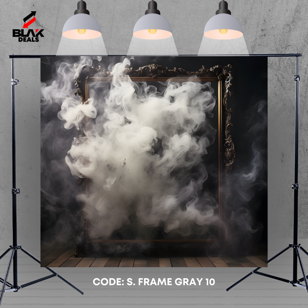 Gray Smoke Frame Maternity Portrait Photography Backdrop Photoshoot | BLAK Deals