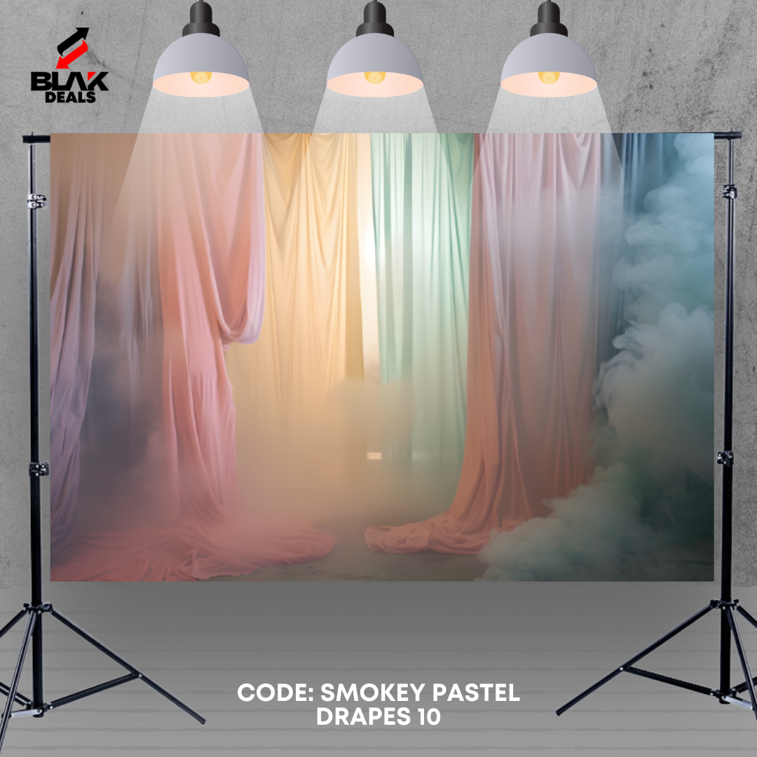 Smokey Pastel Flowing Drapes Family Couple Maternity  Photography Backdrop Photoshoot | BLAK Deals