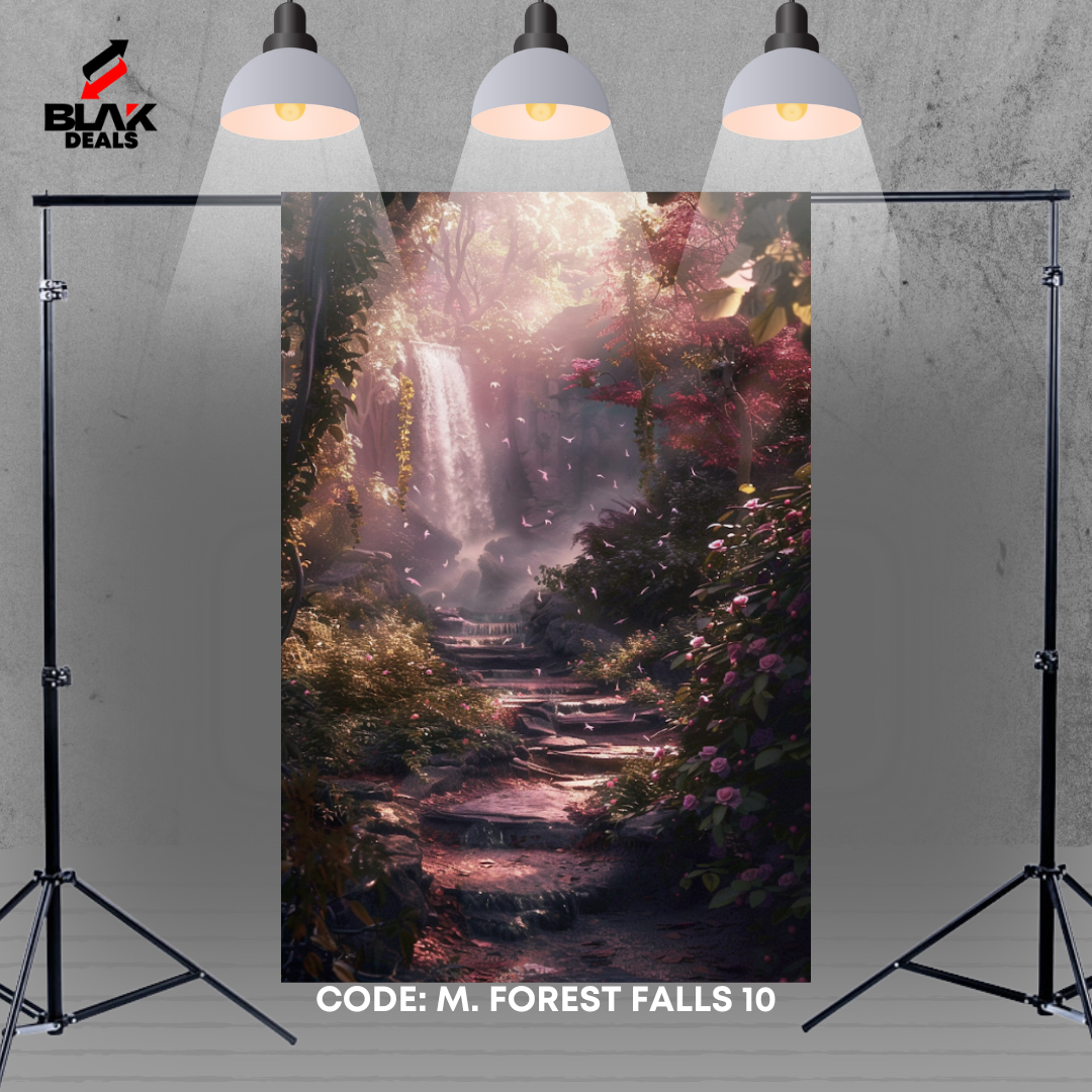 Magical Forest Waterfall Jungle Maternity Family Couple Photography Backdrop Photoshoot | BLAK Deals