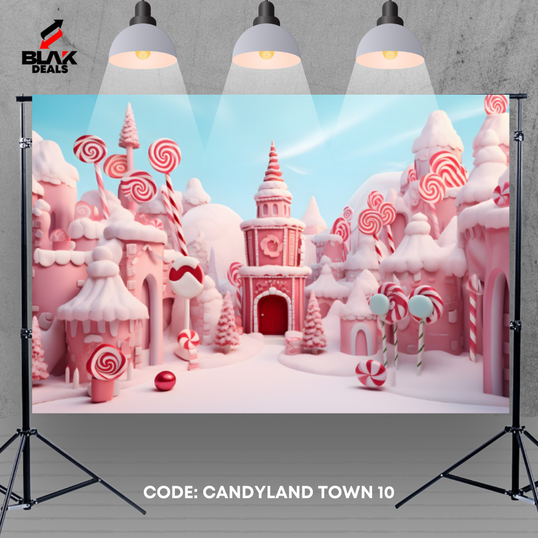 Town Candyland Kids Toddler Newborn Photography Backdrop Photoshoot | BLAK Deals