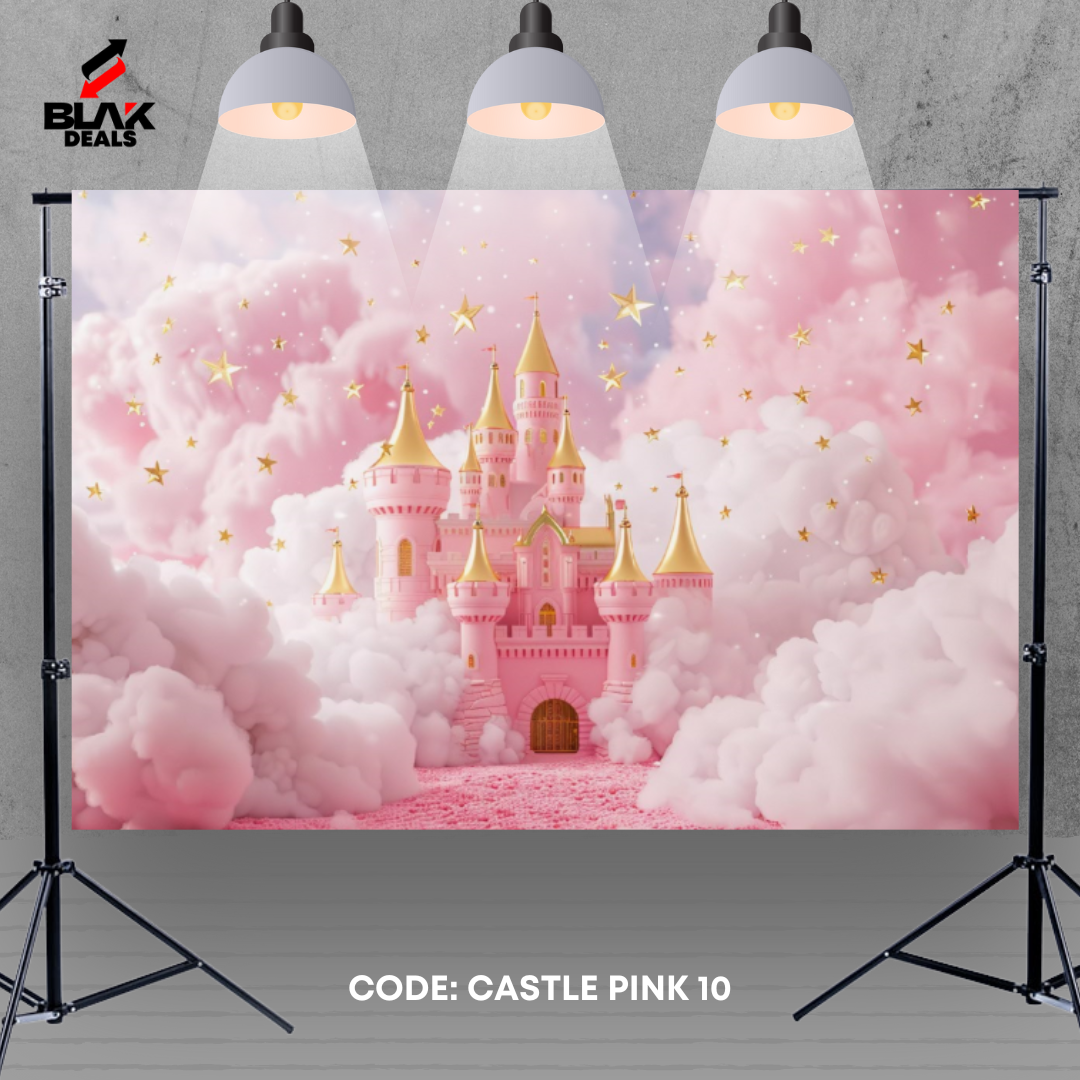 Castle Pink Fairytale Kids Newborn Toddler Photography Backdrop Photoshoot | BLAK Deals