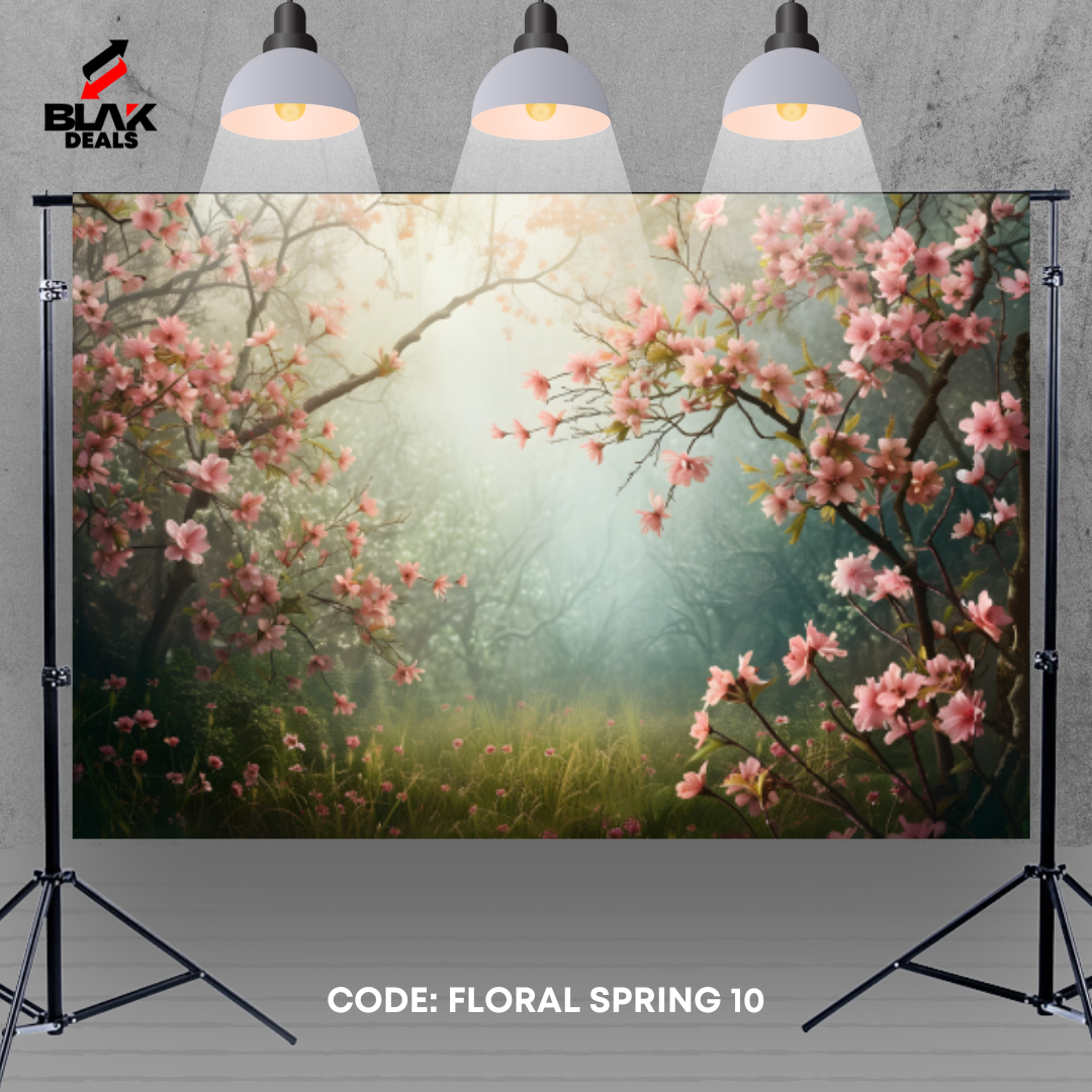 Floral Spring Wall Fine Art Family Maternity Couple  Photography Backdrop Photoshoot | BLAK Deals