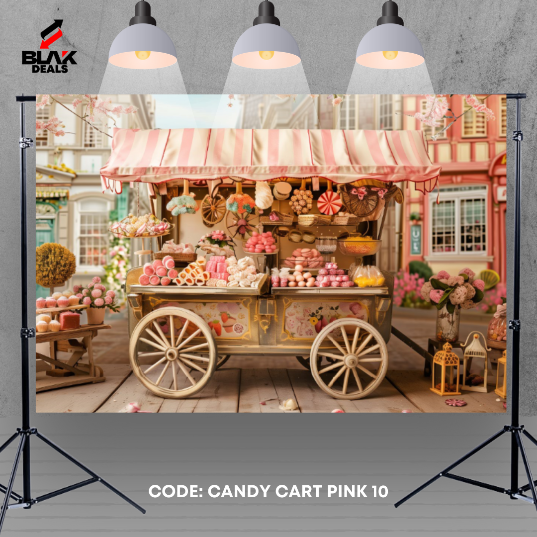 Candy Cart Pink Kids Newborn Toddler Brown Orange Nude Photography Backdrop Photoshoot | BLAK Deals