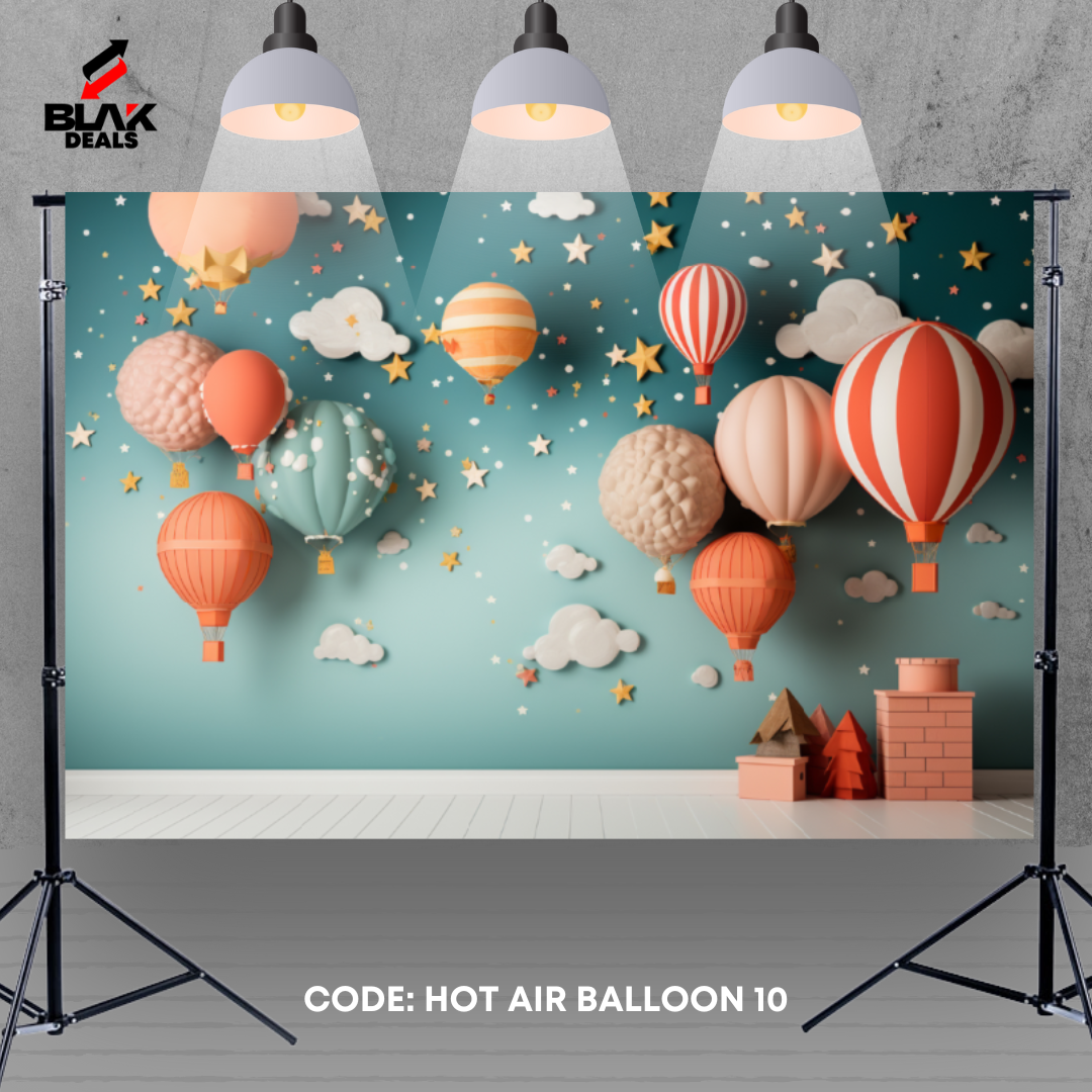 Hot Air Balloon Kids Toddler Newborn Photography Backdrop Photoshoot | BLAK Deals