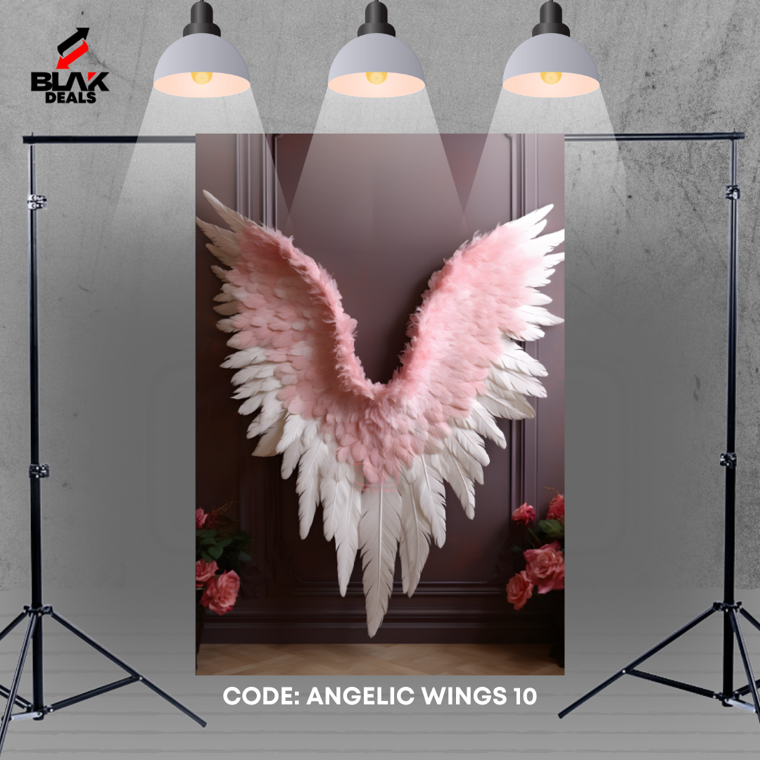 Angelic Wings Maternity Portrait Photography Backdrop Photoshoot | BLAK Deals