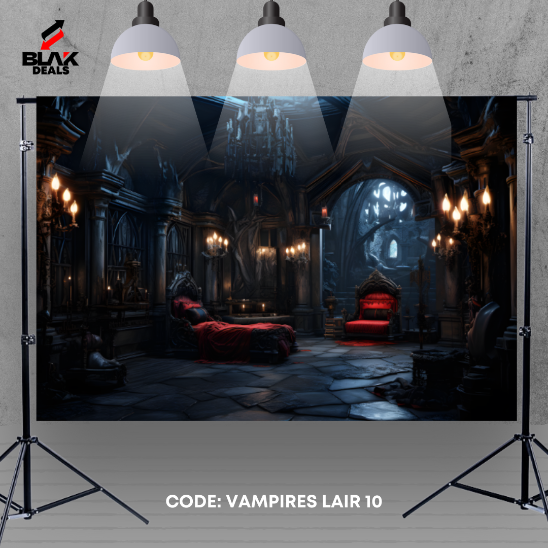 Vampire's Lair Halloween Photography Backdrop Photoshoot | BLAK Deals