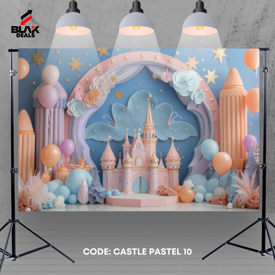 Castle Pastel Balloon Kids Newborn Toddler Photography Backdrop Photoshoot | BLAK Deals