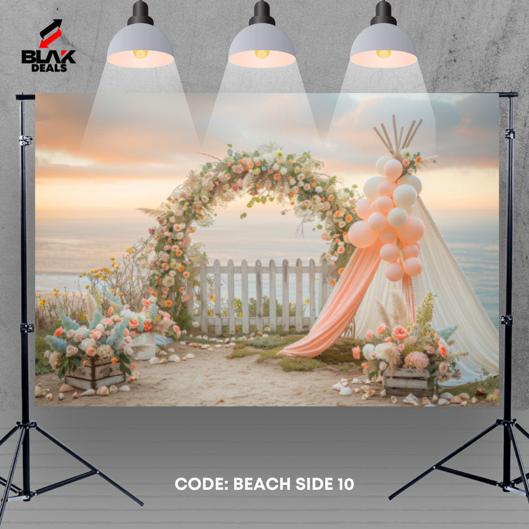 Seaside Boho Balloon Family Maternity Couple Summer Photography Backdrop Photoshoot | BLAK Deals