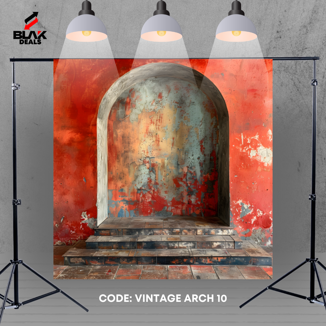 Vintage Terracotta Arc Family Maternity Minimal Orange Photography Backdrop Photoshoot | BLAK Deals