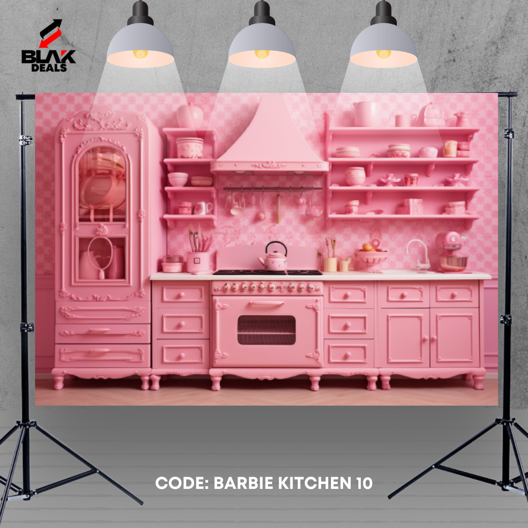 Barbie Pink KitchenKids Newborn Toddler Portrait Photography Backdrop Photoshoot | BLAK Deals