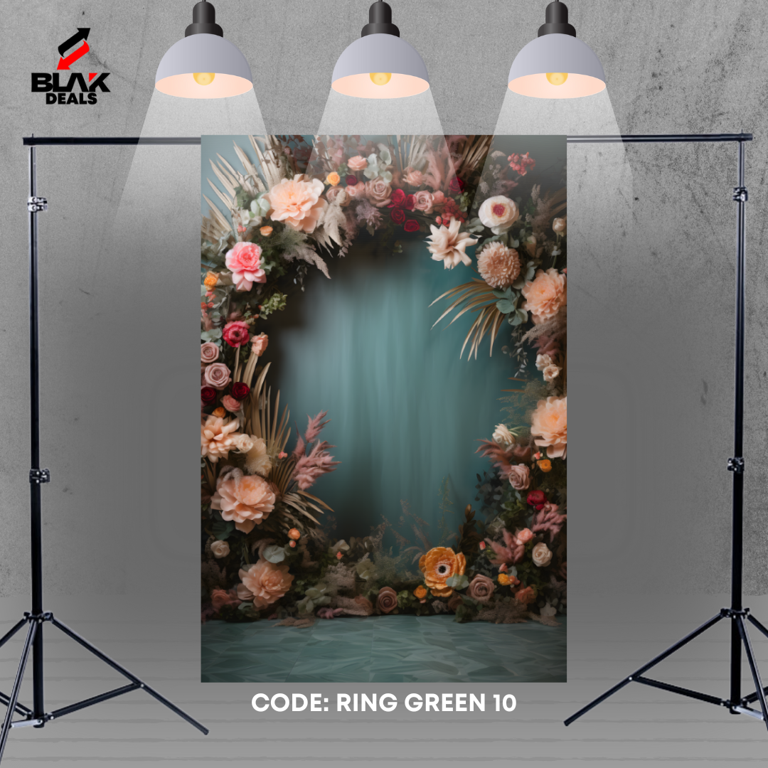 Ring Floral Family Maternity Couple Portrait Green Photography Backdrop Photoshoot | BLAK Deals