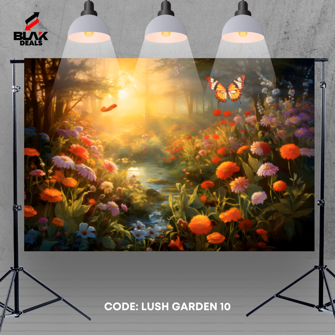 Lush Garden Forest Family Maternity Couple Floral GreenPhotography Backdrop Photoshoot | BLAK Deals