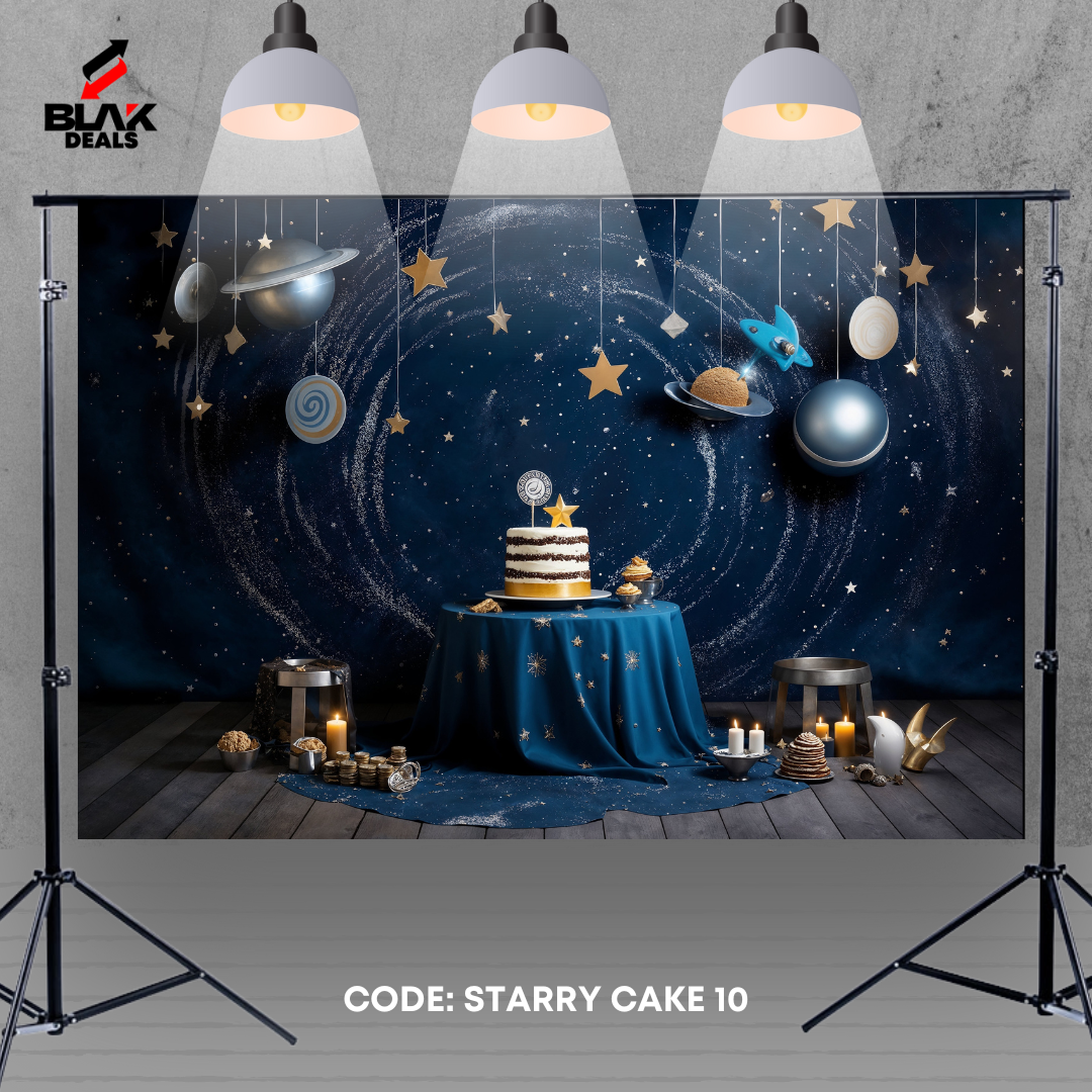 Astronaut Space Stars Rocket Kids Newborn Toddler Photography Backdrop Photoshoot | BLAK Deals