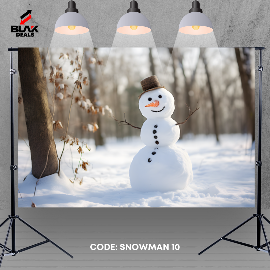 Snowman Family Couple Christmas Photography Backdrop Photoshoot | BLAK Deals