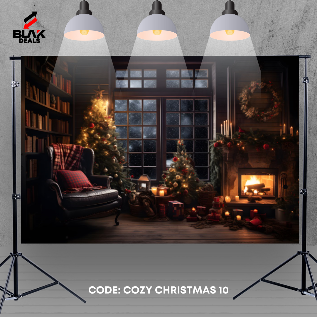 Cozy Christmas Family Couple Photography Backdrop Photoshoot | BLAK Deals
