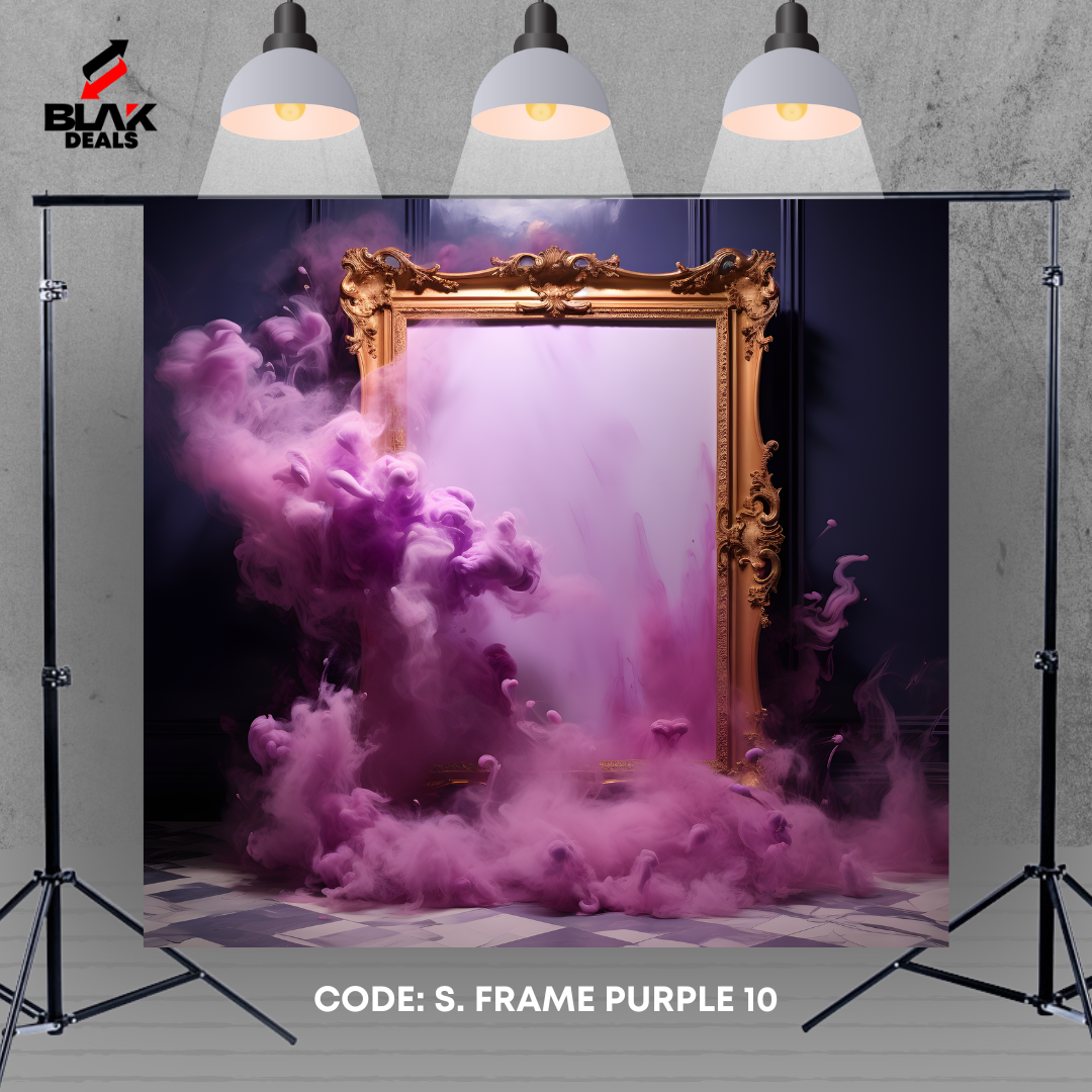 Purple Smoke Frame Maternity Portrait Photography Backdrop Photoshoot | BLAK Deals