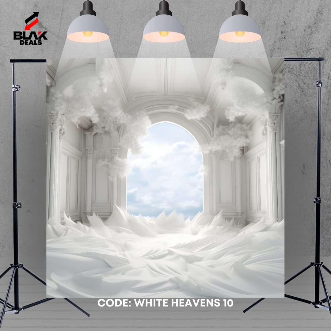 White Heavens Arc Clouds Marble Family Maternity Couple Photography Backdrop Photoshoot | BLAK Deals