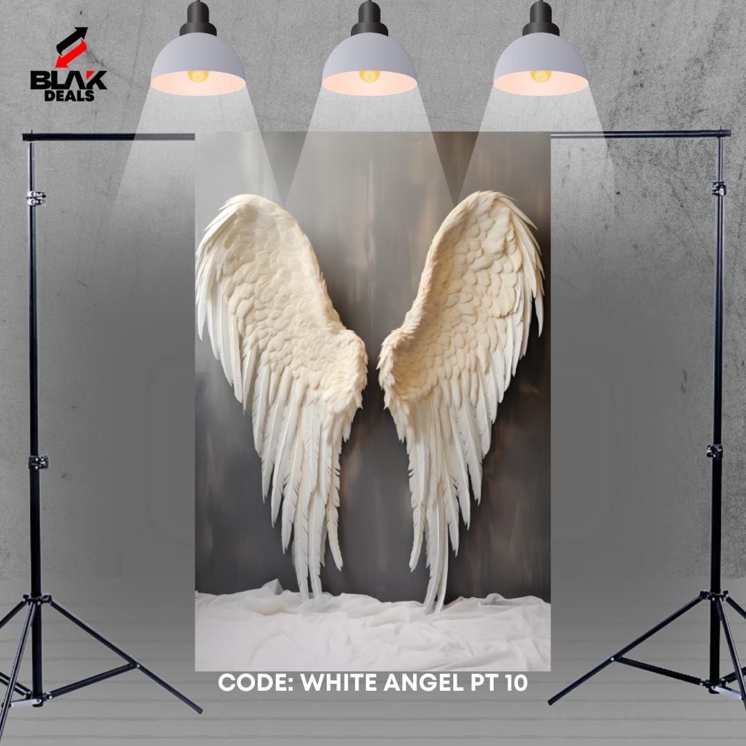 White Angel Heaven Wings Maternity Portrait Photography Backdrop Photoshoot | BLAK Deals