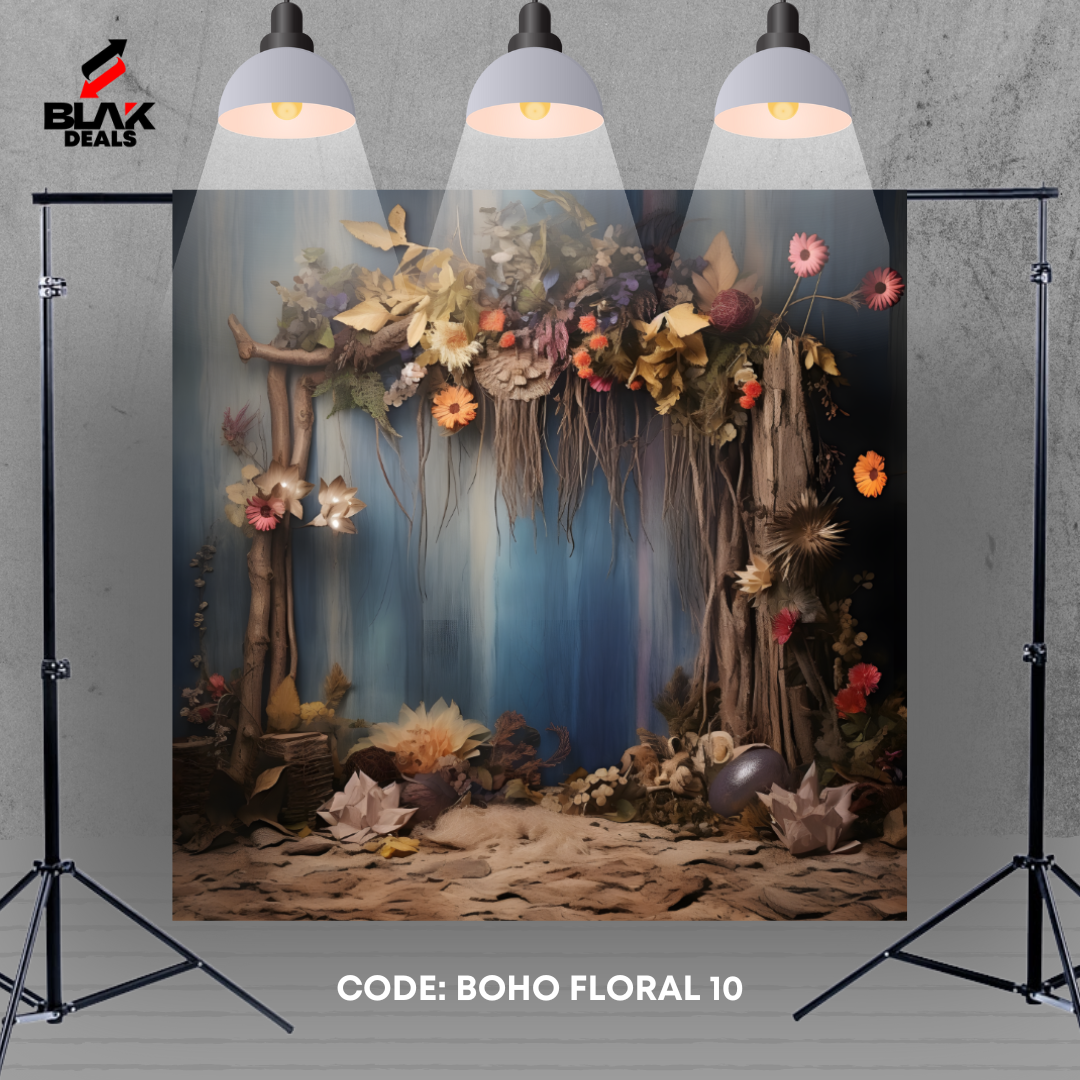 Boho Floral Room Family Maternity Couple  Wedding Photography Backdrop Photoshoot | BLAK Deals