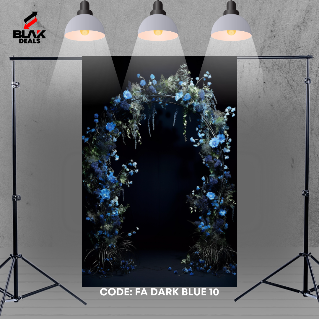 Dark Blue Floral Arc Family Maternity Couple Portrait Photography Backdrop Photoshoot | BLAK Deals