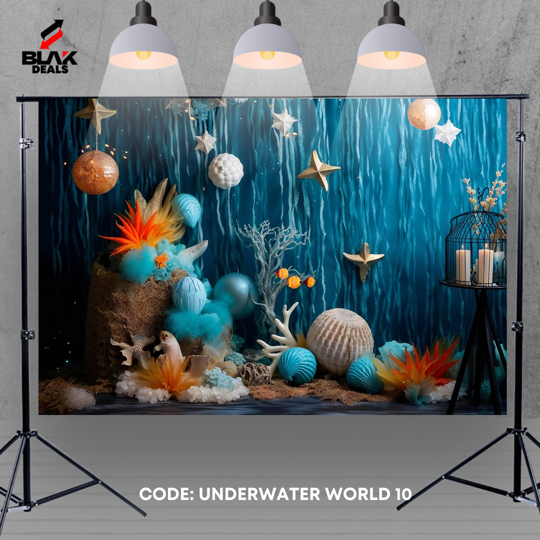 Mermaid Underwater World Kids Newborn Toddler Photography Backdrop Photoshoot | BLAK Deals
