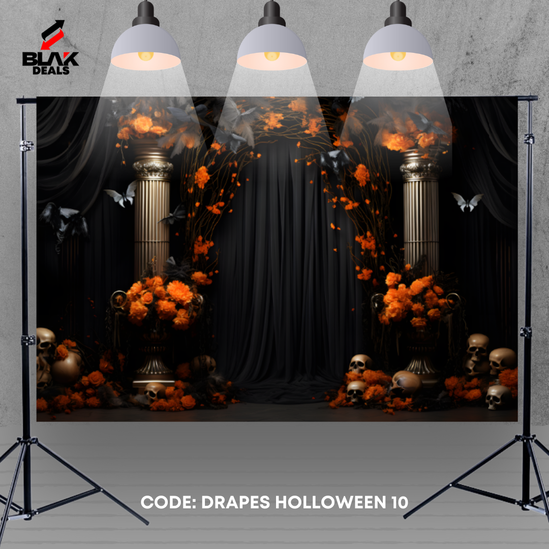 Drapes Halloween Photography Backdrop Photoshoot | BLAK Deals