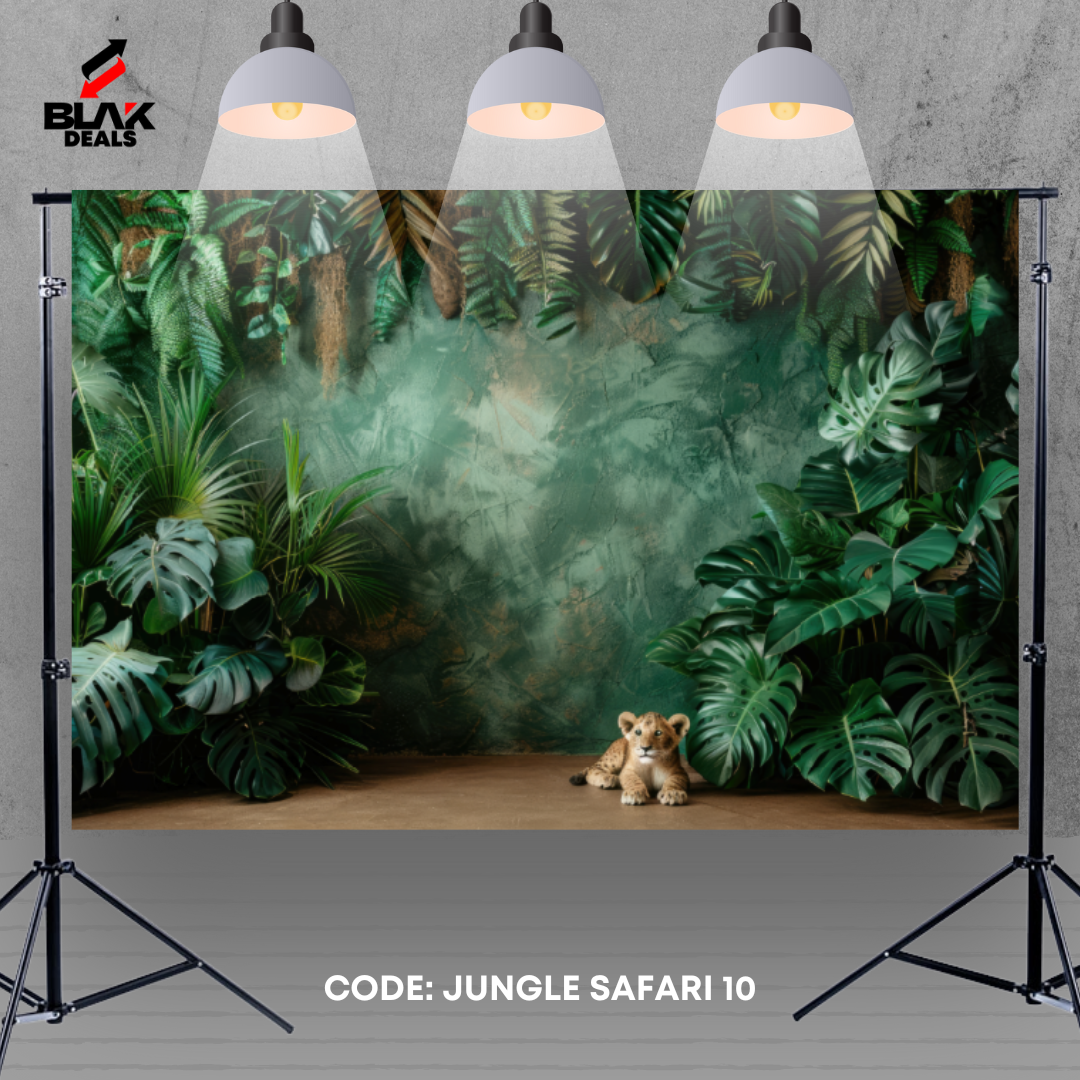 Safari Jungle Animals Balloon Kids Newborn Toddler Photography Backdrop Photoshoot | BLAK Deals