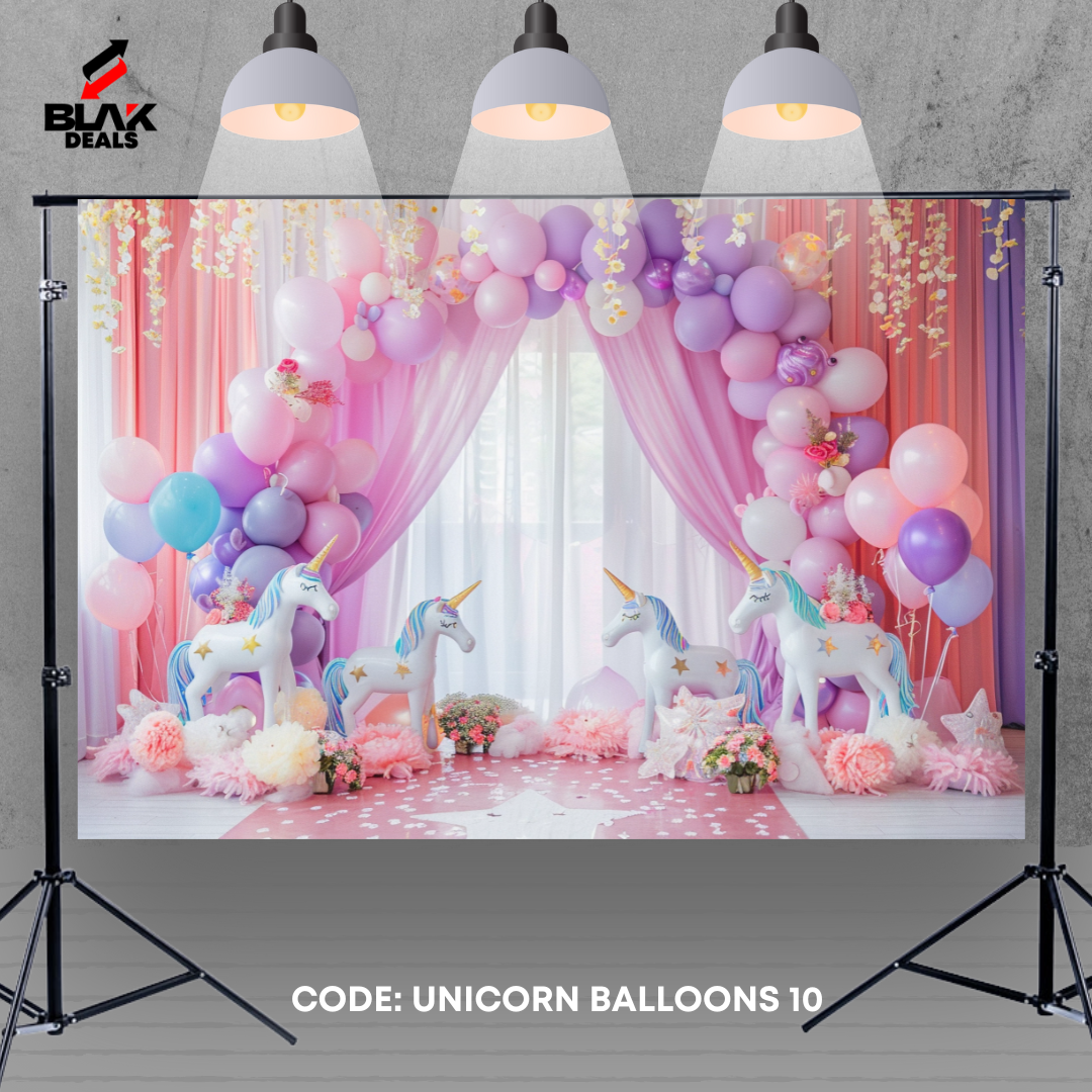 Unicorn Pastel Balloon Kids Newborn Toddler Photography Backdrop Photoshoot | BLAK Deals