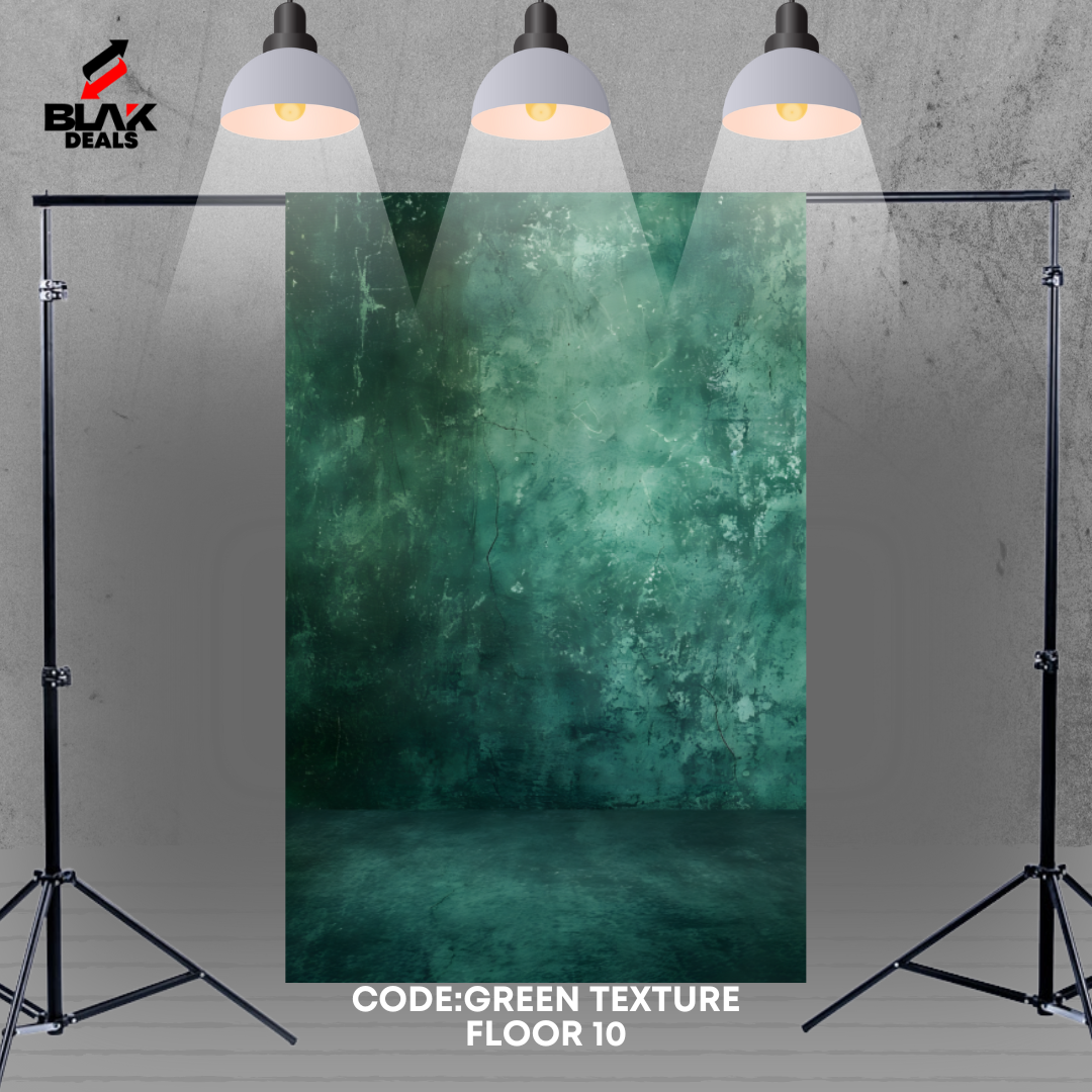 Green w/ Floor Texture Family Couple Portrait Maternity Photography Backdrop Photoshoot | BLAK Deals