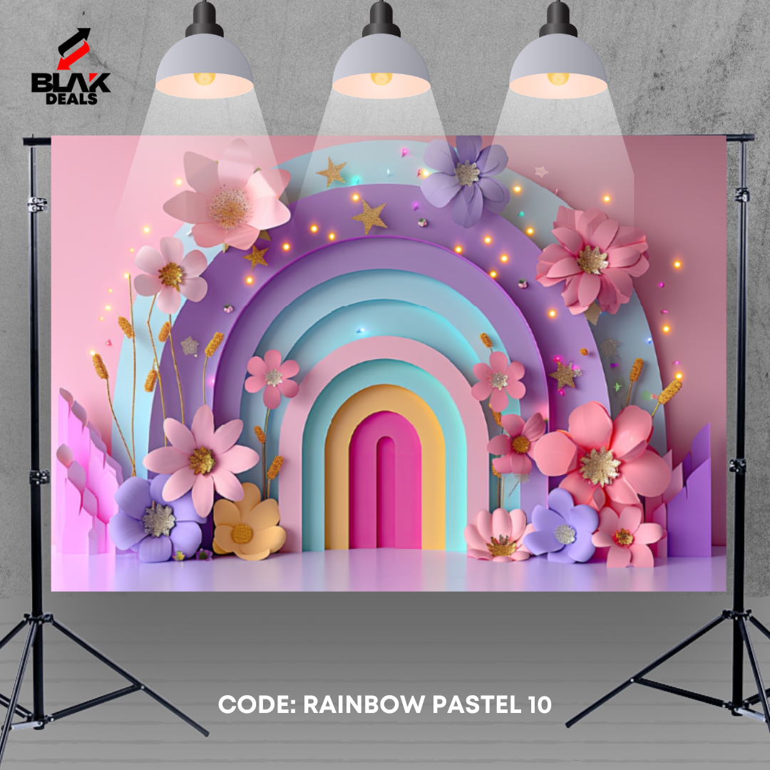Rainbow Pastel Kids Toddler Newborn Photography Backdrop Photoshoot | BLAK Deals