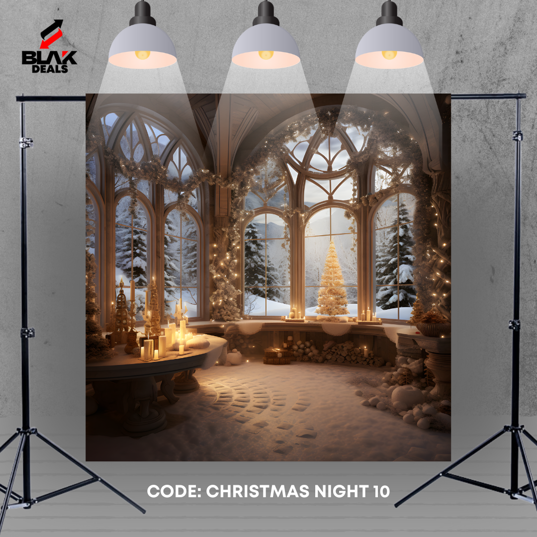 Christmas Night Family Couple Photography Backdrop Photoshoot | BLAK Deals