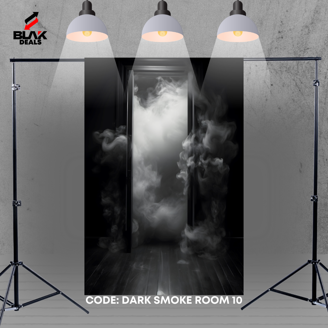 Dark Room Door Smoke Maternity Portrait Photography Backdrop Photoshoot | BLAK Deals