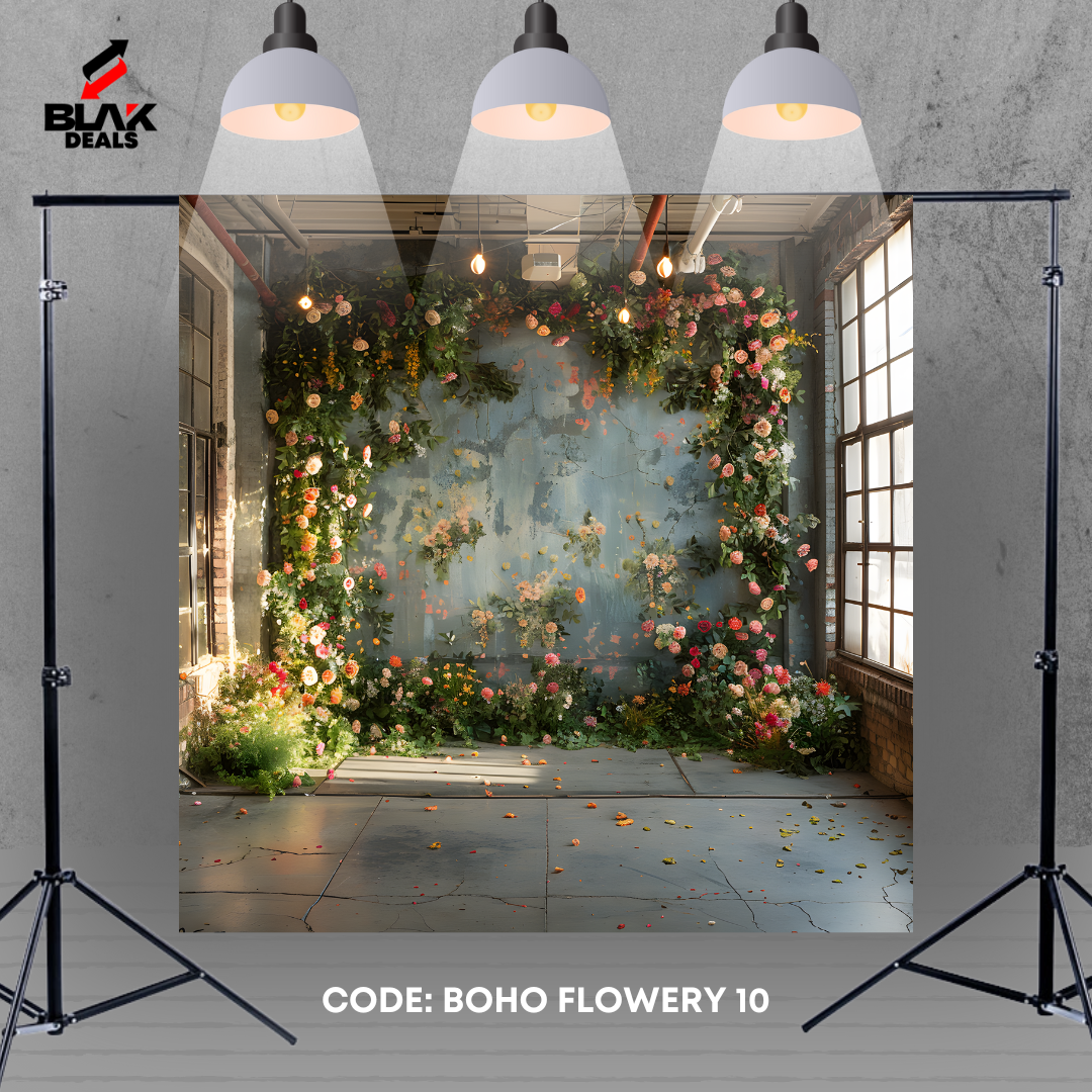 Floral Boho Boho  Family Maternity Couple Photography Backdrop Photoshoot | BLAK Deals