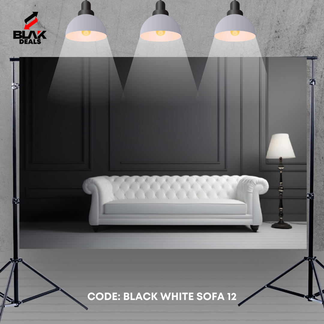 Black & White Sofa Marble Room Family Maternity Couple Photography Backdrop Photoshoot | BLAK Deals