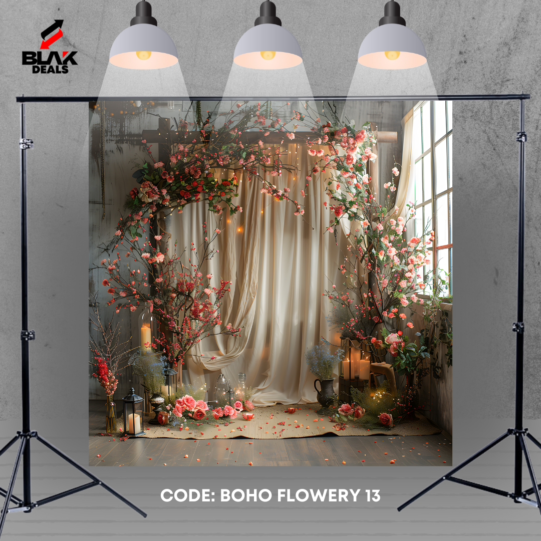 Floral Boho Boho Family Maternity Couple Photography Backdrop Photoshoot | BLAK Deals