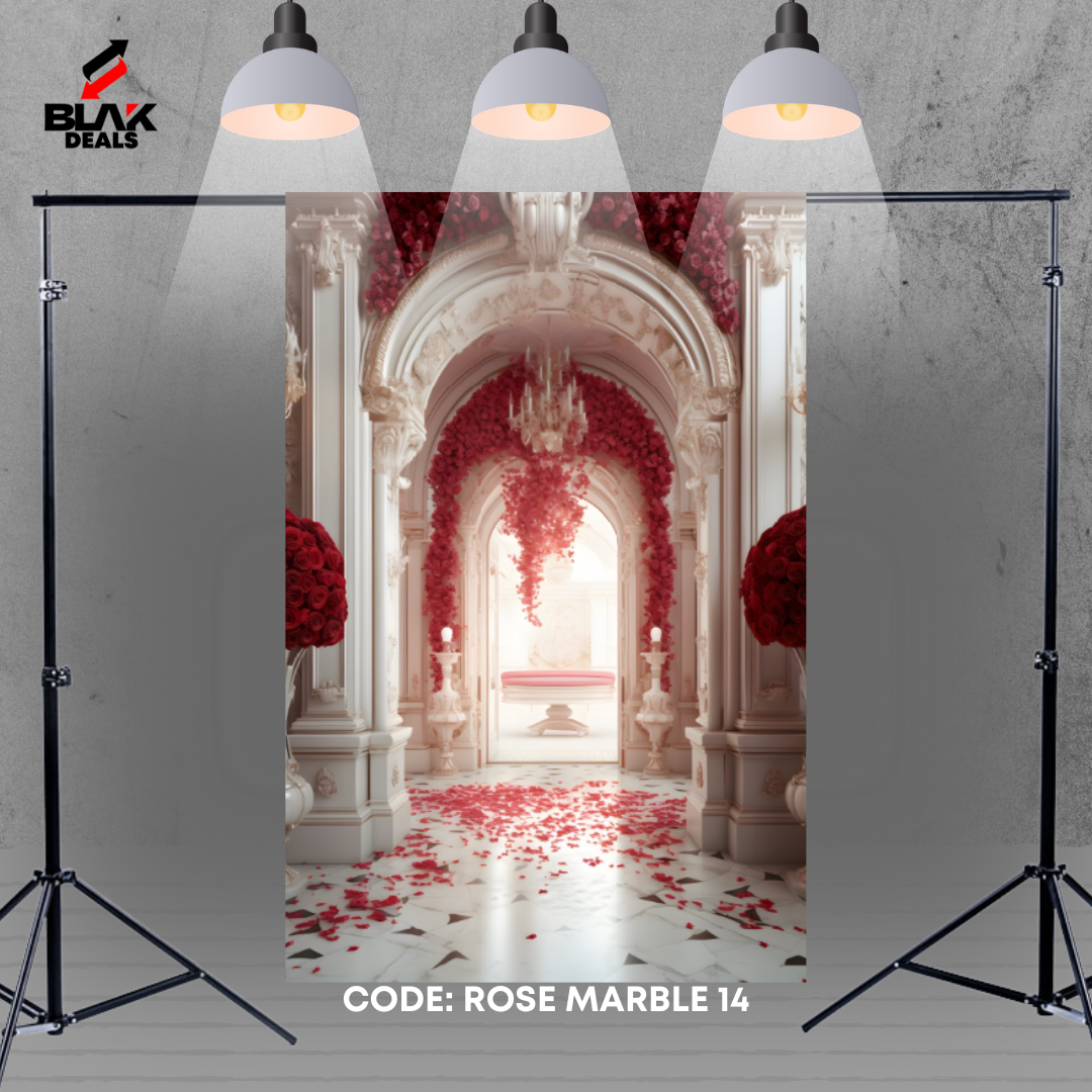 Roses Floral Arc Room Marble Family Maternity Couple Photography Backdrop Photoshoot | BLAK Deals