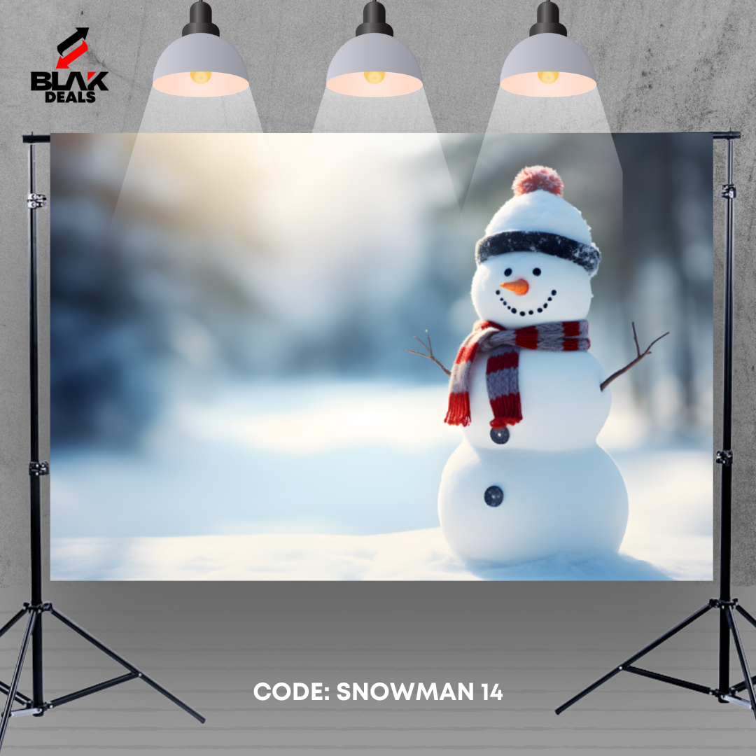 Snowman Family Couple Christmas Photography Backdrop Photoshoot | BLAK Deals