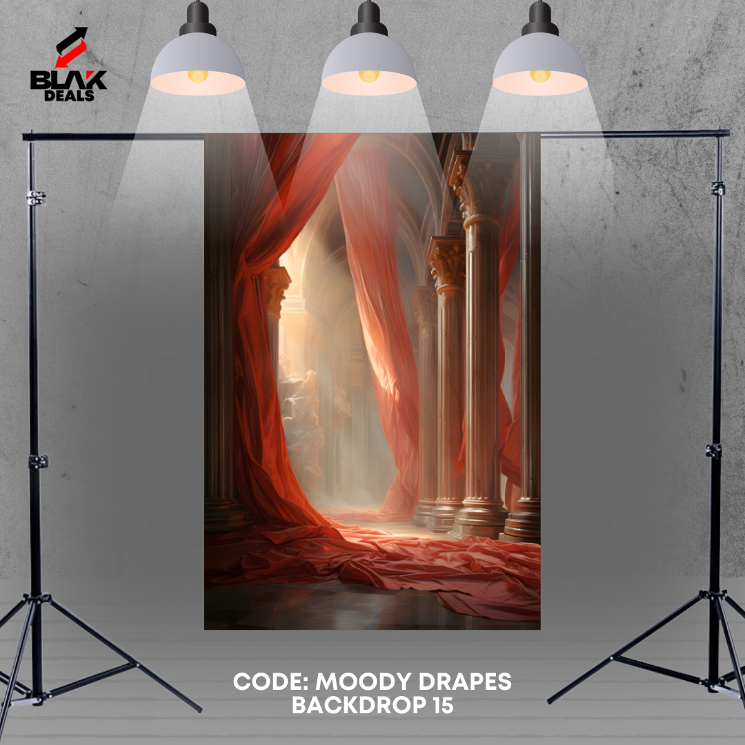 Orange Flowing Drapes Family Couple Maternity Red Orange Photography Backdrop Photoshoot | BLAK Deals