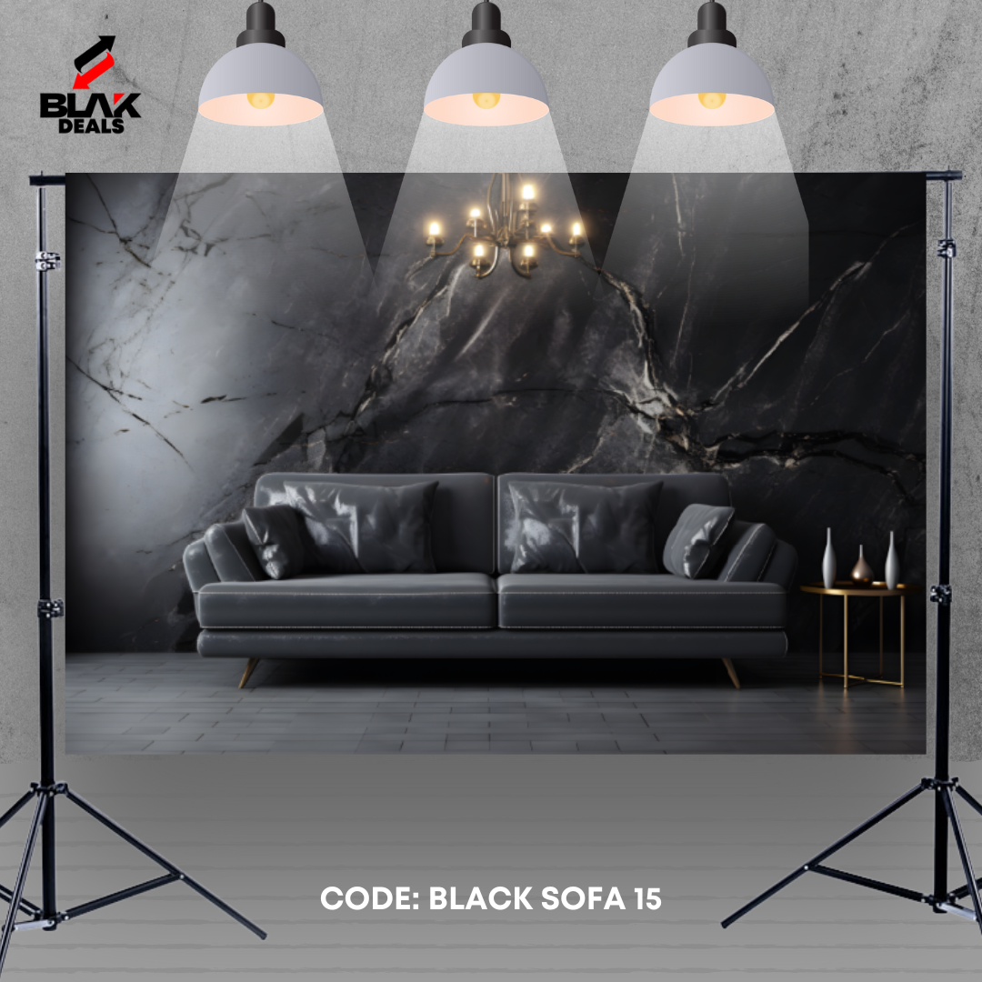 Black Sofa Marble Room Family Maternity Couple Photography Backdrop Photoshoot | BLAK Deals