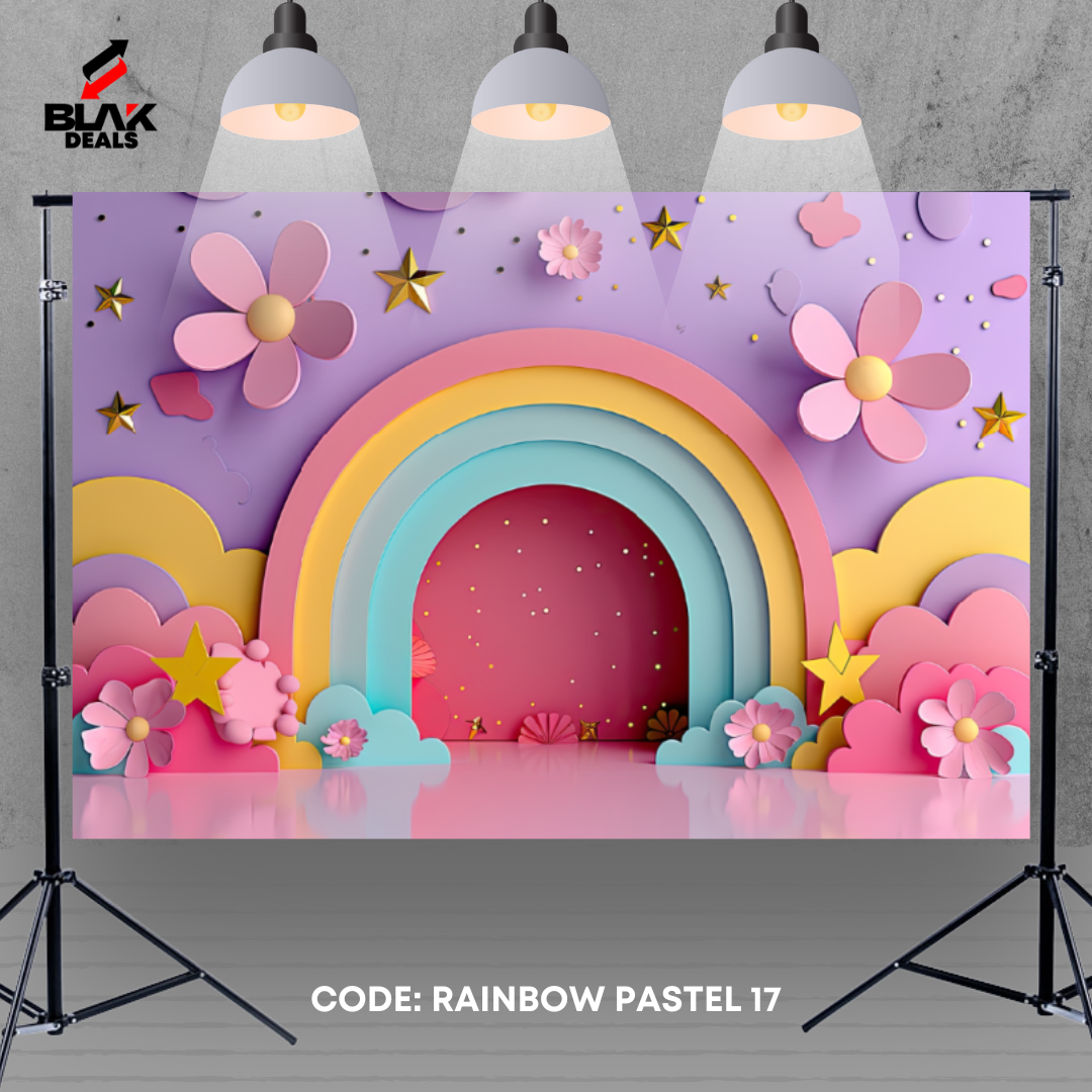 Rainbow Pastel Kids Toddler Newborn Photography Backdrop Photoshoot | BLAK Deals