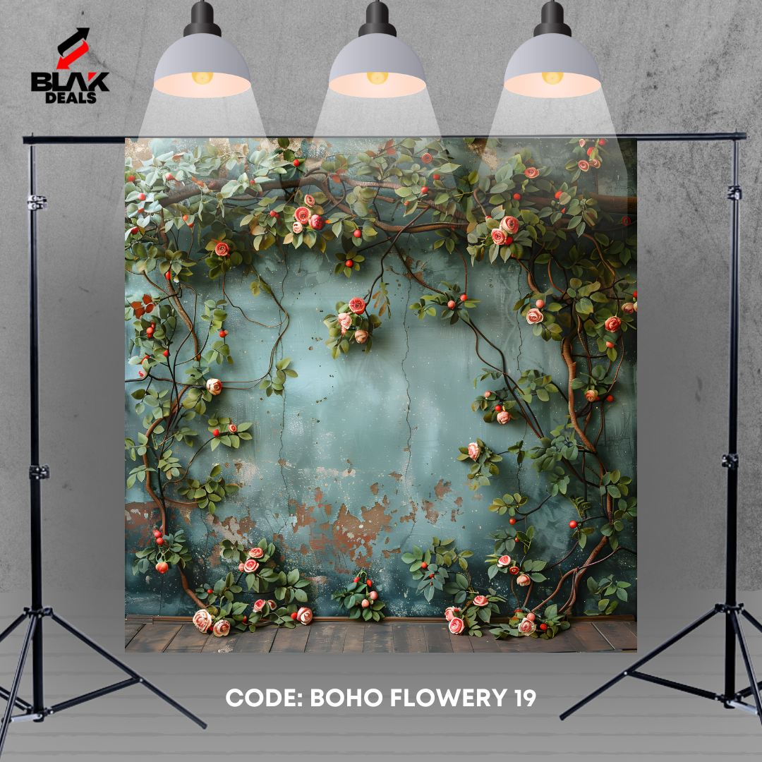 Floral Boho Boho Family Maternity Couple Photography Backdrop Photoshoot | BLAK Deals