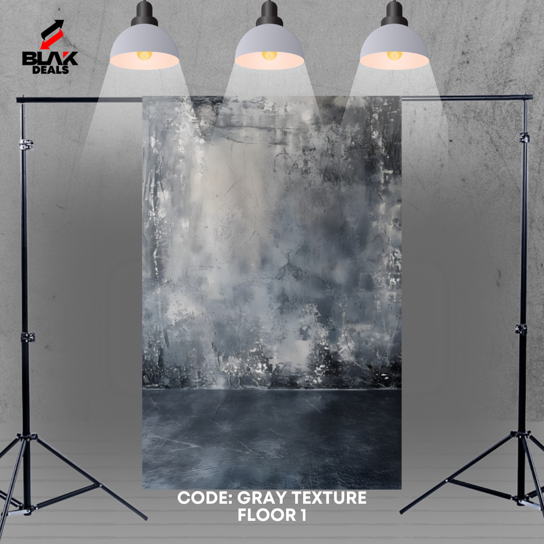 Gray w/ Floor Texture Family Couple Portrait Maternity Photography Backdrop Photoshoot | BLAK Deals