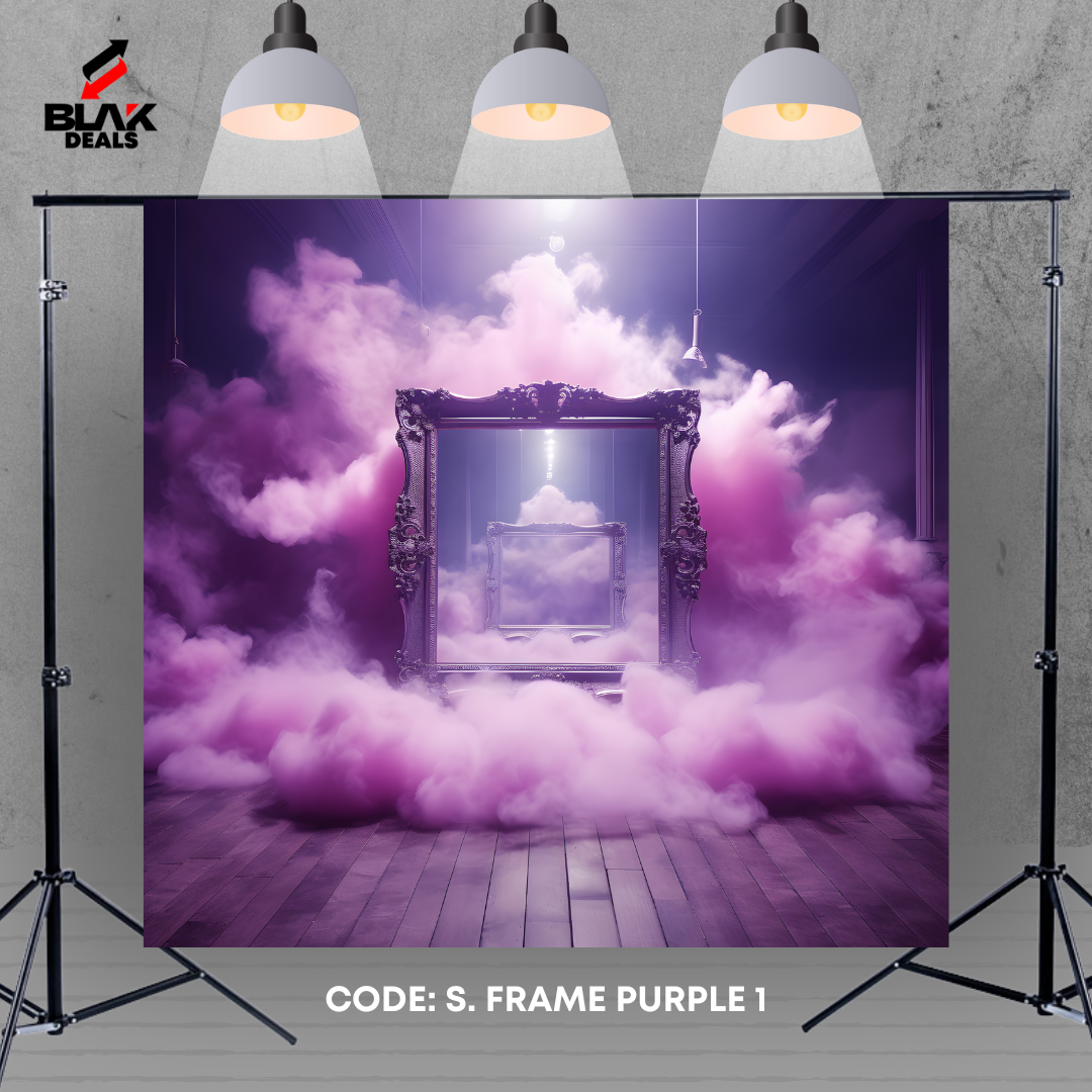 Purple Smoke Frame Maternity Portrait Photography Backdrop Photoshoot | BLAK Deals