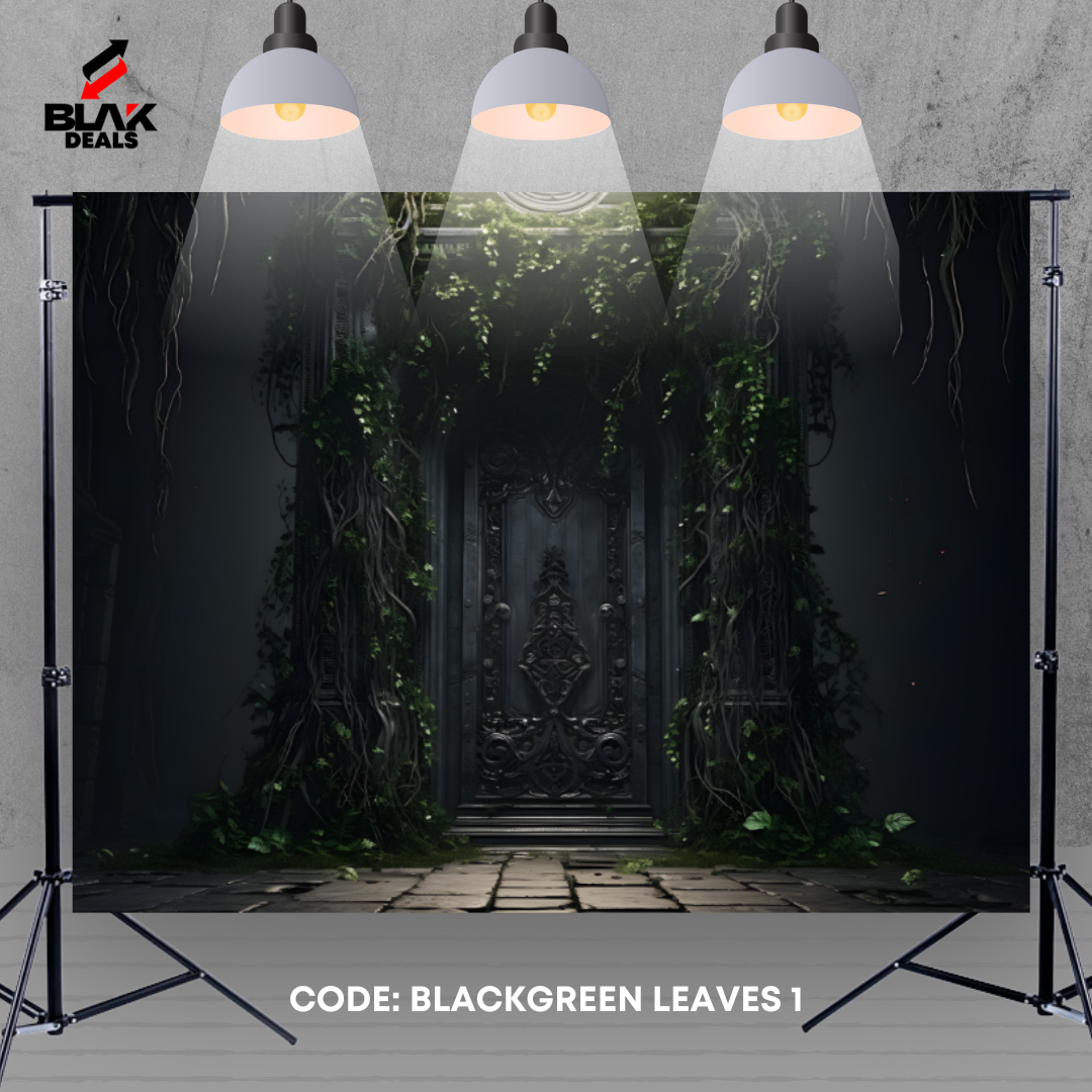 Black Green Leaves Arc Floral Family Maternity Couple Photography Backdrop Photoshoot | BLAK Deals