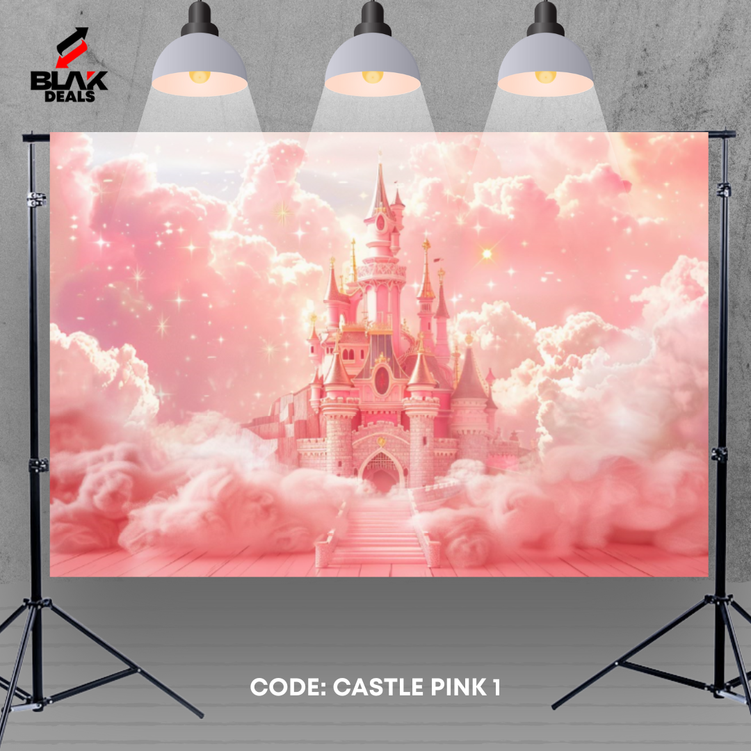 Castle Pink Fairytale Kids Newborn Toddler Photography Backdrop Photoshoot | BLAK Deals